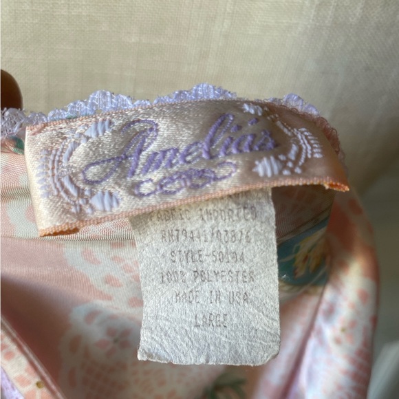 VTG AMELIA’S SET LINGERIE CHEMISE ROBE VALENTINE’S HEARTS ROSE LARGE - Picture 9 of 9